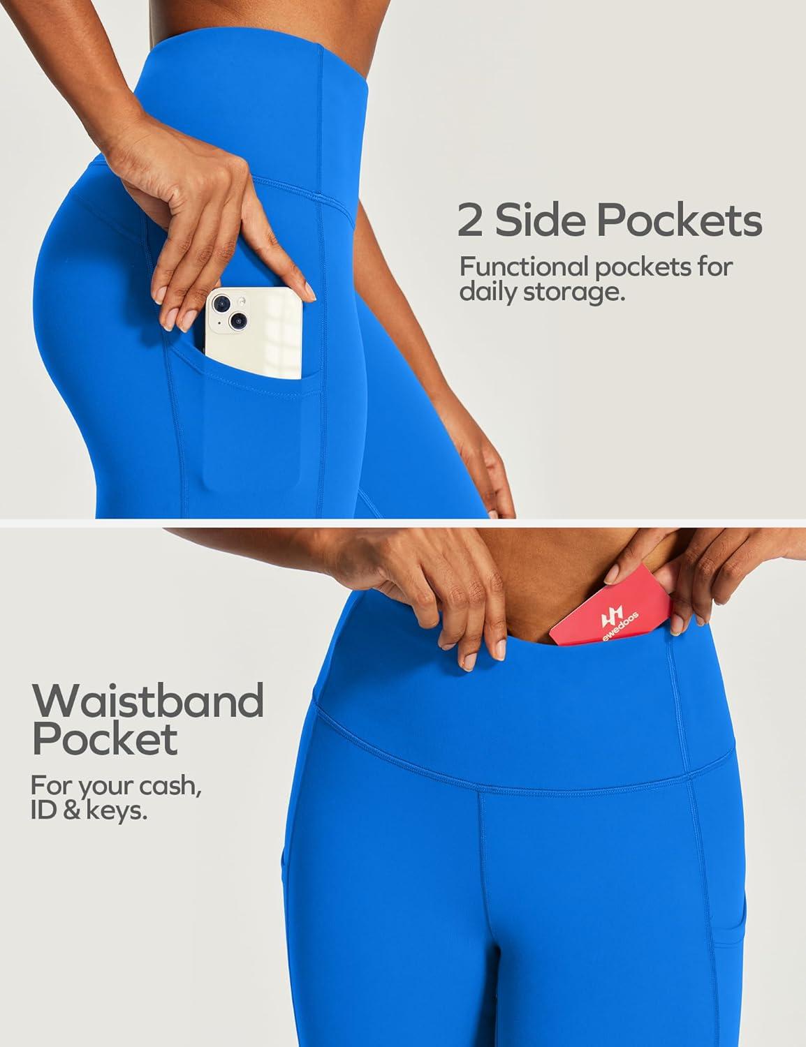 image:imageEwedoos Capri Leggings for Women High Waisted Yoga Pants with Pockets for Women Tummy Control Workout Leggings Yoga CaprisSparkle Blue Capris