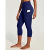 Ewedoos Capri Leggings for Women High Waisted Yoga Pants with Pockets for Women Tummy Control Workout Leggings Yoga Capris(Blue Capris)
