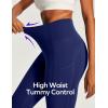 Ewedoos Capri Leggings for Women High Waisted Yoga Pants with Pockets for Women Tummy Control Workout Leggings Yoga Capris(Blue Capris)