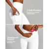 Ewedoos Capri Leggings for Women High Waisted Yoga Pants with Pockets for Women Tummy Control Workout Leggings Yoga Capris(Bone Capris)