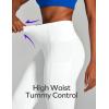 Ewedoos Capri Leggings for Women High Waisted Yoga Pants with Pockets for Women Tummy Control Workout Leggings Yoga Capris(Bone Capris)