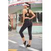 Ewedoos Capri Leggings for Women High Waisted Yoga Pants with Pockets for Women Tummy Control Workout Leggings Yoga Capris(Charcoal Capris)