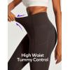 Ewedoos Capri Leggings for Women High Waisted Yoga Pants with Pockets for Women Tummy Control Workout Leggings Yoga Capris(Chocolate Capris)