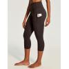 Ewedoos Capri Leggings for Women High Waisted Yoga Pants with Pockets for Women Tummy Control Workout Leggings Yoga Capris(Chocolate Capris)