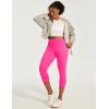 Ewedoos Capri Leggings for Women High Waisted Yoga Pants with Pockets for Women Tummy Control Workout Leggings Yoga Capris(Hot Pink Capris)