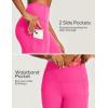 Ewedoos Capri Leggings for Women High Waisted Yoga Pants with Pockets for Women Tummy Control Workout Leggings Yoga Capris(Hot Pink Capris)