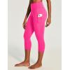 Ewedoos Capri Leggings for Women High Waisted Yoga Pants with Pockets for Women Tummy Control Workout Leggings Yoga Capris(Hot Pink Capris)