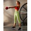 Ewedoos Capri Leggings for Women High Waisted Yoga Pants with Pockets for Women Tummy Control Workout Leggings Yoga Capris(Lime Green Capris)