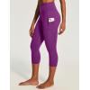 Ewedoos Capri Leggings for Women High Waisted Yoga Pants with Pockets for Women Tummy Control Workout Leggings Yoga Capris(Purple Capris)