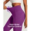 Ewedoos Capri Leggings for Women High Waisted Yoga Pants with Pockets for Women Tummy Control Workout Leggings Yoga Capris(Purple Capris)