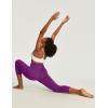 Ewedoos Capri Leggings for Women High Waisted Yoga Pants with Pockets for Women Tummy Control Workout Leggings Yoga Capris(Purple Capris)