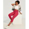 Ewedoos Capri Leggings for Women High Waisted Yoga Pants with Pockets for Women Tummy Control Workout Leggings Yoga Capris(Ruby Red Capris)