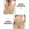 Ewedoos Maternity Pants for Women Stretchy Maternity Clothes Over The Belly Pregnancy Dress Work Pants with Pockets(Khaki)
