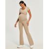 Ewedoos Maternity Pants for Women Stretchy Maternity Clothes Over The Belly Pregnancy Dress Work Pants with Pockets(Khaki)