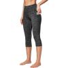 Ewedoos Capri Leggings for Women High Waisted Yoga Pants with Pockets for Women Tummy Control Workout Leggings Yoga Capris(Charcoal Capris)