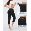 Ewedoos Jeggings for Women Pull On Capri Leggings with Pockets for Women Stretchy Capri Jeans Denim Capris Pants Casual(Black)