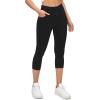 Ewedoos Jeggings for Women Pull On Capri Leggings with Pockets for Women Stretchy Capri Jeans Denim Capris Pants Casual(Black)
