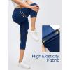 Ewedoos Jeggings for Women Pull On Capri Leggings with Pockets for Women Stretchy Capri Jeans Denim Capris Pants Casual(Dark Blue)