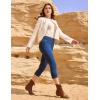 Ewedoos Jeggings for Women Pull On Capri Leggings with Pockets for Women Stretchy Capri Jeans Denim Capris Pants Casual(Dark Blue)