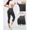 Ewedoos Jeggings for Women Pull On Capri Leggings with Pockets for Women Stretchy Capri Jeans Denim Capris Pants Casual(Grey)