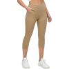 Ewedoos Jeggings for Women Pull On Capri Leggings with Pockets for Women Stretchy Capri Jeans Denim Capris Pants Casual(Khaki)
