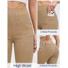 Ewedoos Jeggings for Women Pull On Capri Leggings with Pockets for Women Stretchy Capri Jeans Denim Capris Pants Casual(Khaki)