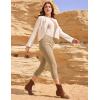 Ewedoos Jeggings for Women Pull On Capri Leggings with Pockets for Women Stretchy Capri Jeans Denim Capris Pants Casual(Khaki)