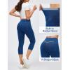 Ewedoos Jeggings for Women Pull On Capri Leggings with Pockets for Women Stretchy Capri Jeans Denim Capris Pants Casual(Light Blue)