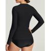 Ewedoos Rash Guard for Women Long Sleeve Swimsuits UPF 50+ Swim Shirts for Woman with SPF & UV Protection, Rashguard Swim Top(Black)