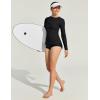 Ewedoos Rash Guard for Women Long Sleeve Swimsuits UPF 50+ Swim Shirts for Woman with SPF & UV Protection, Rashguard Swim Top(Black)