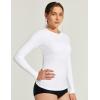 Ewedoos Rash Guard for Women Long Sleeve Swimsuits UPF 50+ Swim Shirts for Woman with SPF & UV Protection, Rashguard Swim Top(White)