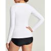Ewedoos Rash Guard for Women Long Sleeve Swimsuits UPF 50+ Swim Shirts for Woman with SPF & UV Protection, Rashguard Swim Top(White)