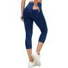 Ewedoos Jeggings for Women Pull On Capri Leggings with Pockets for Women Stretchy Capri Jeans Denim Capris Pants Casual(Dark Blue)