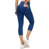 Ewedoos Jeggings for Women Pull On Capri Leggings with Pockets for Women Stretchy Capri Jeans Denim Capris Pants Casual(Light Blue)