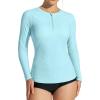 Ewedoos Rash Guard for Women Long Sleeve Swimsuits UPF 50+ Swim Shirts for Woman with SPF & UV Protection, Rashguard Swim Top(Light Green)