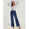 Ewedoos Wide Leg Jeans for Women Stretchy Sweatpant Jeans Women Pull On High Waisted Straight Womens Jeans Baggy Denim Pants(Dark Blue)