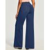 Ewedoos Wide Leg Jeans for Women Stretchy Sweatpant Jeans Women Pull On High Waisted Straight Womens Jeans Baggy Denim Pants(Dark Blue)