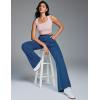 Ewedoos Wide Leg Jeans for Women Stretchy Sweatpant Jeans Women Pull On High Waisted Straight Womens Jeans Baggy Denim Pants(Light Blue)