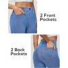 Ewedoos Women Jeans High Waisted Stretchy Skinny Jeans for Women Tummy Control Jeggings Pull on Jeans Leggings with Pockets(Baby Blue)