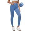 Ewedoos Women Jeans High Waisted Stretchy Skinny Jeans for Women Tummy Control Jeggings Pull on Jeans Leggings with Pockets(Baby Blue)