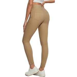 Ewedoos Women Jeans High Waisted Stretchy Skinny Jeans for Women Tummy Control Jeggings Pull on Jeans Leggings with Pockets(Khaki)