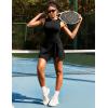 Ewedoos Athletic Tennis Dress for Women with Built-in Bra & Shorts Side Slit U-Shaped Active Workout Golf Summer Dress(Black)
