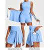 Ewedoos Athletic Tennis Dress for Women with Built-in Bra & Shorts Side Slit U-Shaped Active Workout Golf Summer Dress(New Aqua Blue)
