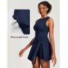 Ewedoos Athletic Tennis Dress for Women with Built-in Bra & Shorts Side Slit U-Shaped Active Workout Golf Summer Dress(Royal Blue)