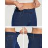 Ewedoos Straight Leg Jeans for Women Stretchy Pull On Sweatpant Jeans Women High Waisted Jean Trendy Causal Denim Pants(Dark Blue)