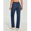 Ewedoos Straight Leg Jeans for Women Stretchy Pull On Sweatpant Jeans Women High Waisted Jean Trendy Causal Denim Pants(Whiskers Dark Blue Wash)
