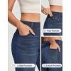 Ewedoos Straight Leg Jeans for Women Stretchy Pull On Sweatpant Jeans Women High Waisted Jean Trendy Causal Denim Pants(Whiskers Dark Blue Wash)