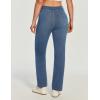 Ewedoos Straight Leg Jeans for Women Stretchy Pull On Sweatpant Jeans Women High Waisted Jean Trendy Causal Denim Pants(Whiskers Light Blue Wash)