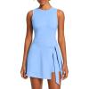Ewedoos Athletic Tennis Dress for Women with Built-in Bra & Shorts Side Slit U-Shaped Active Workout Golf Summer Dress(New Aqua Blue)