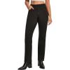 Ewedoos Straight Leg Jeans for Women Stretchy Pull On Sweatpant Jeans Women High Waisted Jean Trendy Causal Denim Pants(Black)